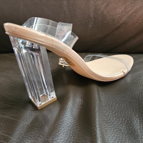 Fashion Nova open toe Transparent Glass Slipper clear strappy heels Size 8.5 - Picture 5 of 7
